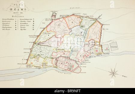 En 1857, Plan de Delhi - 1858. Banque D'Images