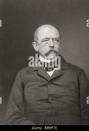 Otto Eduard Leopold von Bismarck, 1815 à 1898. Plus Prussian-German, premier chancelier de l'Empire allemand. Banque D'Images