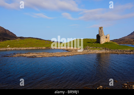 Vue sur le Loch Assynt Sutherland Highlands Ecosse Banque D'Images