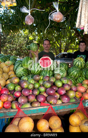 Stand de fruits en bordure de route près de Caldera, le Costa Rica. Banque D'Images