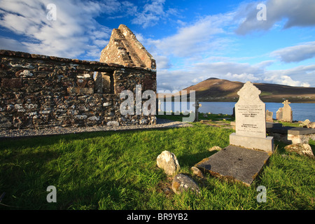 Sur l'île d'Achill, Comté de Mayo, Irlande Banque D'Images