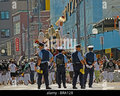 Une scène de la 2010 Kishiwada Danjiri Matsuri Festival à Kishiwada, Osaka Prefecture, Japan. Banque D'Images