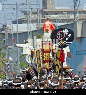 Une scène de la 2010 Kishiwada Danjiri Matsuri Festival à Kishiwada, Osaka Prefecture, Japan. Banque D'Images