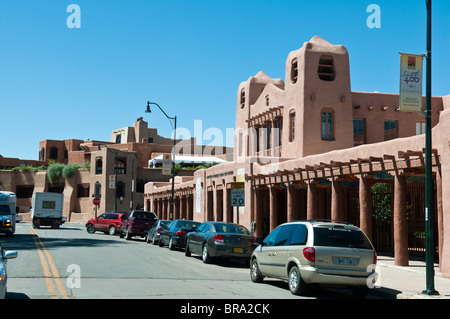 Scène de rue à Santa Fe New Mexico Banque D'Images