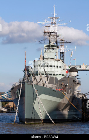 Le HMS Belfast - Tamise - Londres Banque D'Images