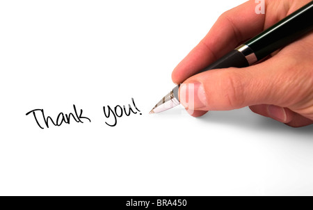 Stylo écrit merci ! Banque D'Images