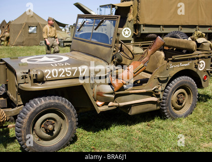 La DEUXIÈME GUERRE MONDIALE L'Armée US Jeep Willys Banque D'Images