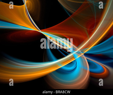 Un papier peint de couleur pour le web fractal sur fond noir Banque D'Images