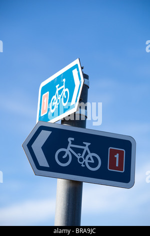 Randonnée à vélo signer l'Ecosse Banque D'Images