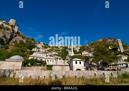 La vieille ville en ruines de Pocitelj, Bosnie-Herzégovine, Europe Banque D'Images