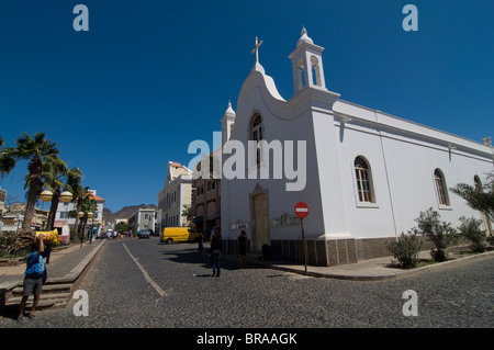 Église de San Vincente lumineux, Mindelo, Cap Vert, Afrique du Sud Banque D'Images