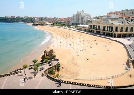 Plage du Casino à Biarritz, Pyrénées Atlantique, France, Europe Banque D'Images