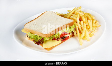 Sandwich avec frites Banque D'Images