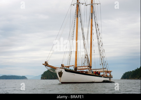 À bord du grand voilier historique 'zodiac' nous sommes allés croisière à travers les îles de San Juan dans la région de Puget Sound dans l'État de Washington Banque D'Images