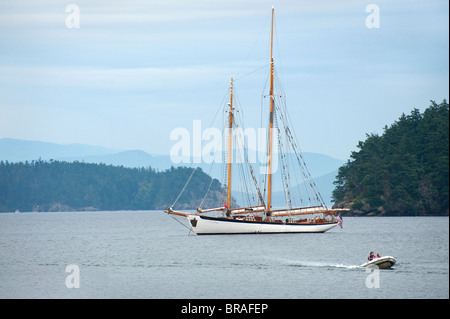 À bord du grand voilier historique 'zodiac' nous sommes allés croisière à travers les îles de San Juan dans la région de Puget Sound dans l'État de Washington Banque D'Images