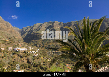 Vue sur Valle Gran Rey, La Gomera, Canary Islands, Spain, Europe Banque D'Images