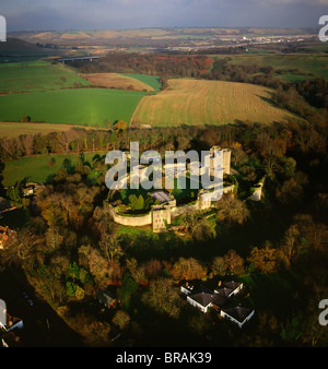 Image aérienne de Saltwood, Château près de Hythe, dans le Kent, Angleterre, Royaume-Uni, Europe Banque D'Images