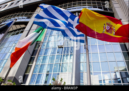 Drapeaux espagnol grec irlandais Banque D'Images