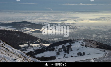 Vue depuis le pain de sucre sur Abergavenny Banque D'Images