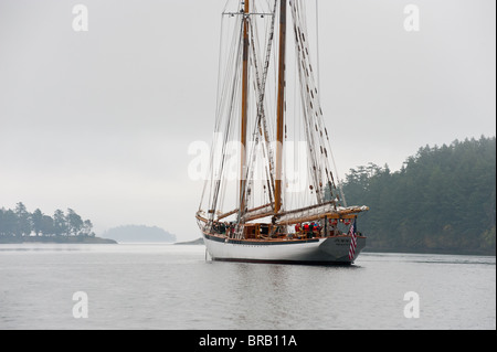 À bord du grand voilier historique 'zodiac' nous sommes allés croisière à travers les îles de San Juan dans la région de Puget Sound dans l'État de Washington Banque D'Images