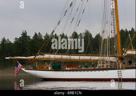 À bord du grand voilier historique 'zodiac' nous sommes allés croisière à travers les îles de San Juan dans la région de Puget Sound dans l'État de Washington Banque D'Images