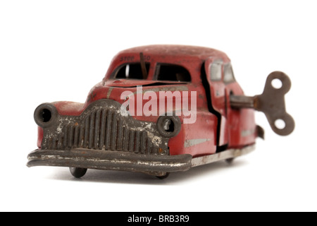 Vintage 1950 voiture jouet mécanique en fer blanc français par Joustra Banque D'Images