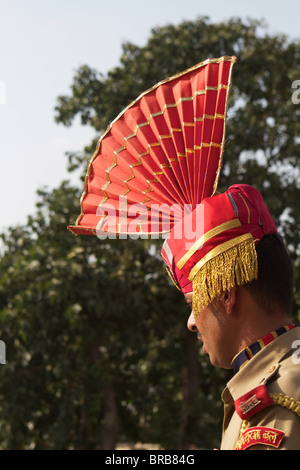 Portrait d'un soldat indien à la frontière avec le Pakistan, Amritsar Banque D'Images
