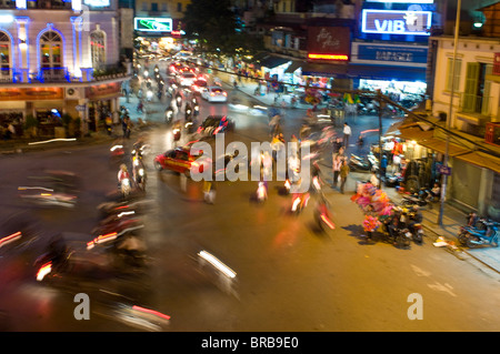 Le trafic important, Hanoï, Vietnam, Indochine, Asie du Sud-Est, l'Asie Banque D'Images