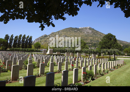 Le cimetière Britannique au pied du Mont-cassin en Italie. Banque D'Images