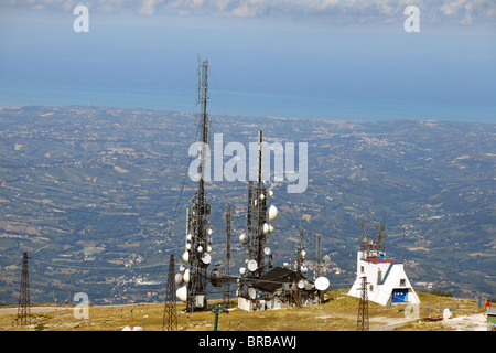 Vue de la mer Adriatique depuis le Blockhaus près de Chieti dans les Abruzzes, en Italie. Banque D'Images