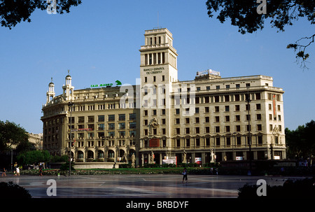 Banesto (Banco Español de Crédito), Plaça de Catalunya à Barcelone. Banque D'Images