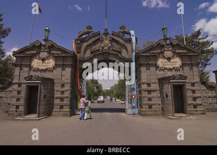 Entrée de l'Université d'Addis Abeba, Ethiopie Banque D'Images