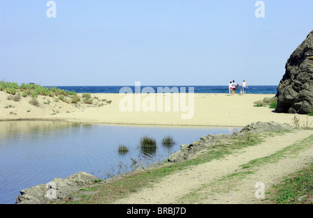 L'estuaire de rivière Veleka à Sinemorets Bulgarie Europe Banque D'Images