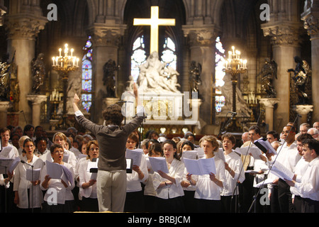 Notre Dame de Paris Cathedral Choir, Paris, France Banque D'Images