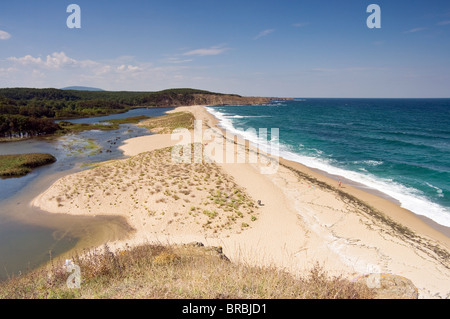 L'estuaire de rivière Veleka à Sinemorets Bulgarie Europe Banque D'Images