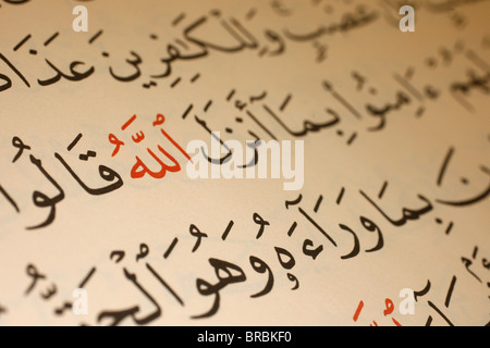 Allah Coran en calligraphie, Le Bourget, Seine-Saint-Denis, France Banque D'Images