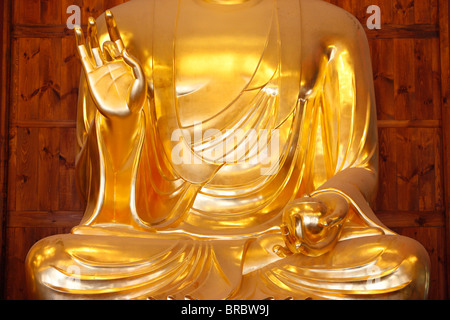 Détail de la medicine bol, Bhaisajya Bouddha (Bouddha de Médecine) (Bouddha de la guérison), Temple Jogyesa, Séoul, Corée du Sud Banque D'Images