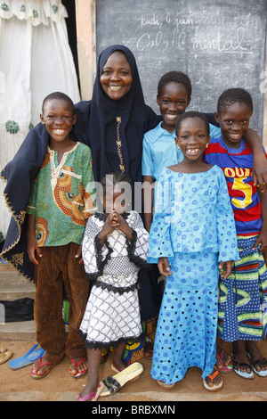 Famille musulmane, Lomé, Togo, Afrique de l'Ouest Banque D'Images