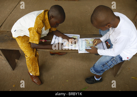L'école du dimanche, Lomé, Togo, Afrique de l'Ouest Banque D'Images