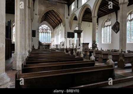 Le magnifique intérieur de l'église médiévale de St Pierre et St Paul, Salle, Norfolk, Angleterre Banque D'Images