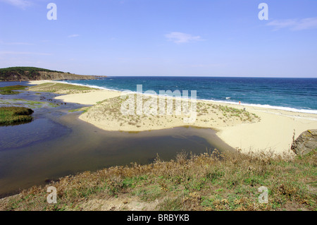 L'estuaire de rivière Veleka à Sinemorets Bulgarie Europe Banque D'Images