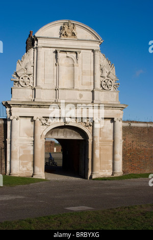 Entrée de Tilbury Fort, utilisé du 16e au 20e siècle, Tilbury, Essex, Angleterre, RU Banque D'Images