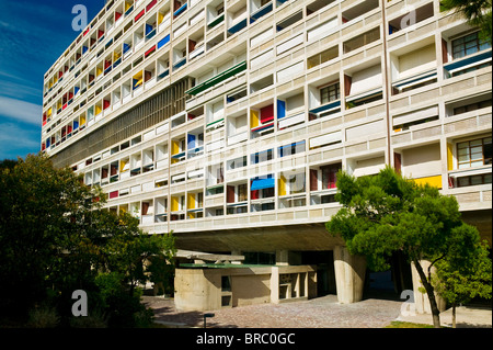LA CITÉ RADIEUSE, Le Corbusier, Marseille, Provence, France Banque D'Images
