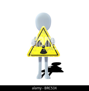 Concept figure avec radioactive sign Banque D'Images