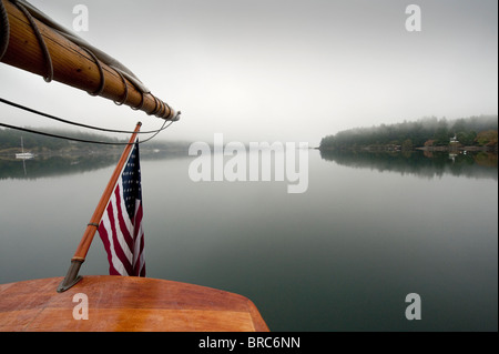 À bord du grand navire 'zodiac' nous sommes allés croisière à travers les îles de San Juan dans la région de Puget Sound dans l'État de Washington. Banque D'Images