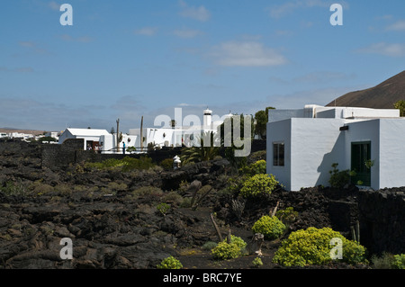 Cesar Manriques dh chambre TARO de César Manrique à LANZAROTE TAHICHE maison moderne sur la pierre de lave Banque D'Images