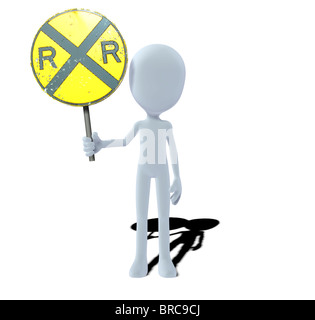 Concept figure à l'inscription à des passages à niveau Banque D'Images