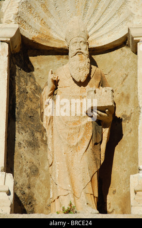 DUBROVNIK, Croatie. Une statue de Saint Blaise, le saint patron de Dubrovnik, près de la porte PLOCE dans la vieille ville. 2010. Banque D'Images