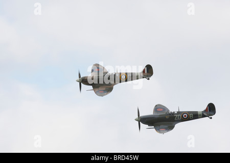 Supermarine Spitfire volant en formation Banque D'Images