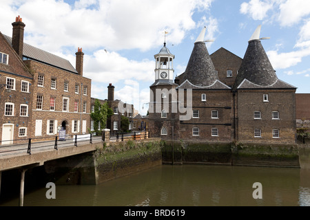 Trois Moulins sur la rivière Lee dans l'East End de Londres, Angleterre, Royaume-Uni. Banque D'Images